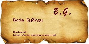Boda György névjegykártya