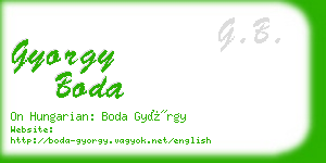 gyorgy boda business card